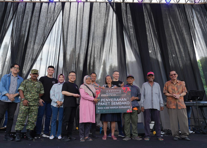 GMS dan MSP Gandeng Polrestabes Bagikan 4 Ribu Sembako untuk Warga Surabaya