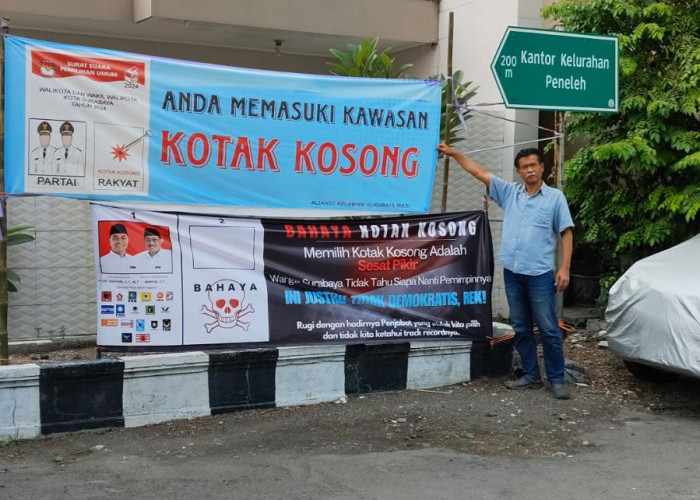 Spanduk Anda Memasuki Kawasan Kotak Kosong Bertebaran di Peneleh