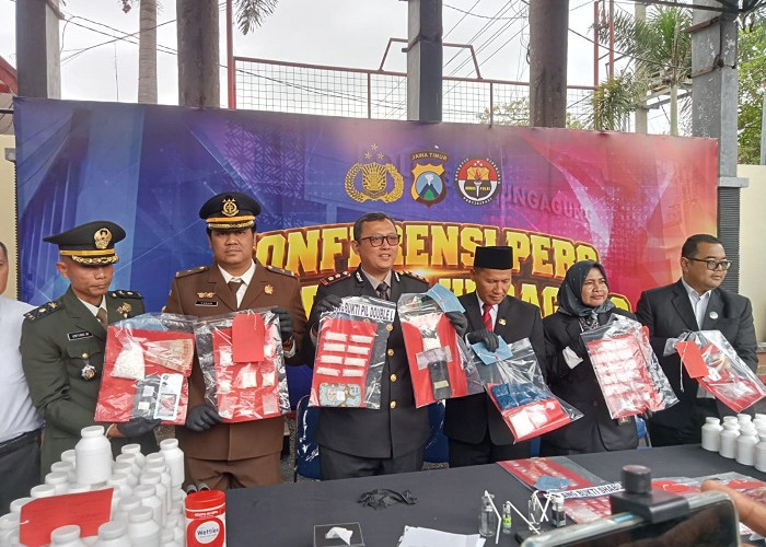 Polres Tulungagung Ungkap 70 Kasus Narkoba, Sita 815 Gram Sabu dan 219 Ribu Pil Dobel L