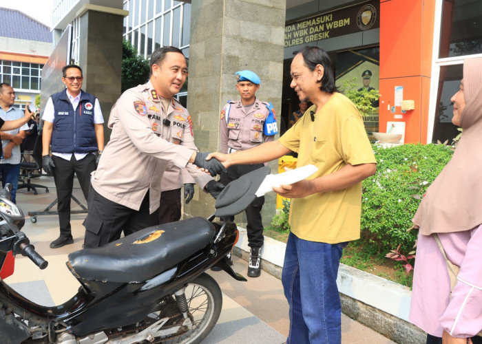 Polsek Jajaran Polres Gresik Gerak Cepat Ungkap Begal dan Curanmor, Motor Korban Langsung Dikembalikan
