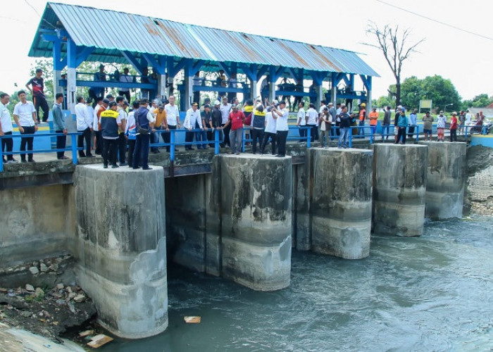 Pemkab Lamongan Resmikan Pembukaan Pintu Sluis Kuro untuk Dukung Pertanian Bengawan Jero