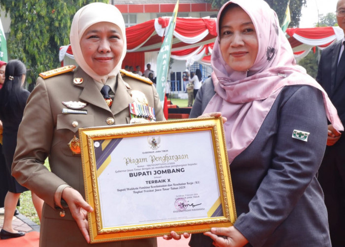 Kabupaten Jombang Terima Penghargaan  sebagai Pembina K3 dari Gubernur Jatim