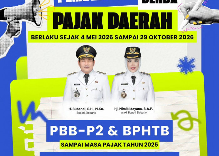 Pemkab Sidoarjo Bebaskan Denda Pajak Mulai 4 Mei hingga 29 Oktober 2026