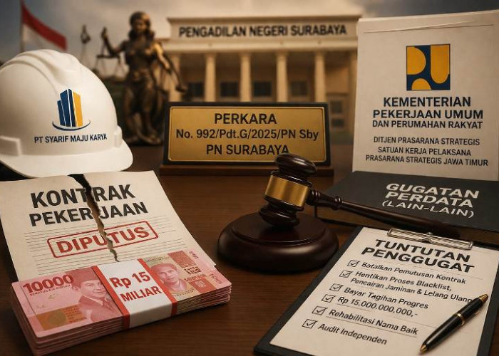 Digugat Rp 15 Miliar, PT Syarif Maju Karya Seret Kementerian PUPR ke PN Surabaya