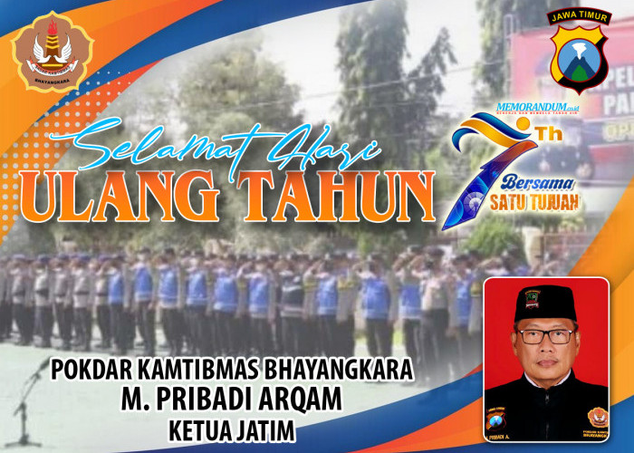 Ketua Pokdar Kamtibmas Bhayangkara Jatim Mengucapkan Selamat HUT ke-7 Memorandum.co.id