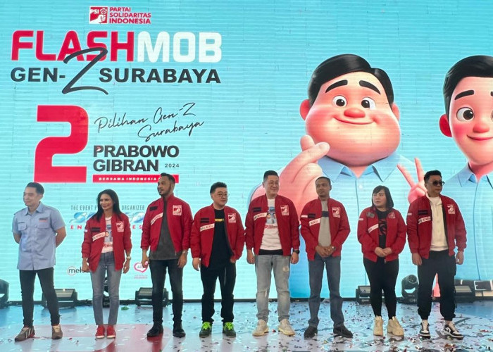 Flashmob Goyang Gemoy, PSI Ajak Ribuan Milenial Jatim Menangkan Prabowo-Gibran Sekali Putaran