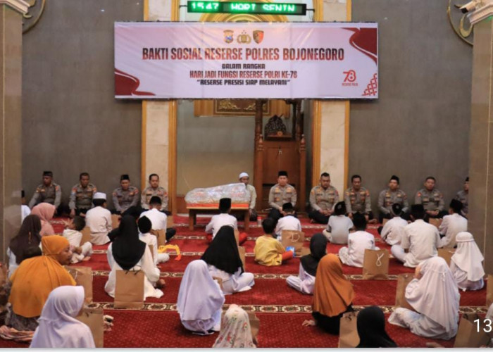 HUT Reserse Ke-78, Satreskrim Polres Bojonegoro Gelar Santunan Yatim dan Bansos
