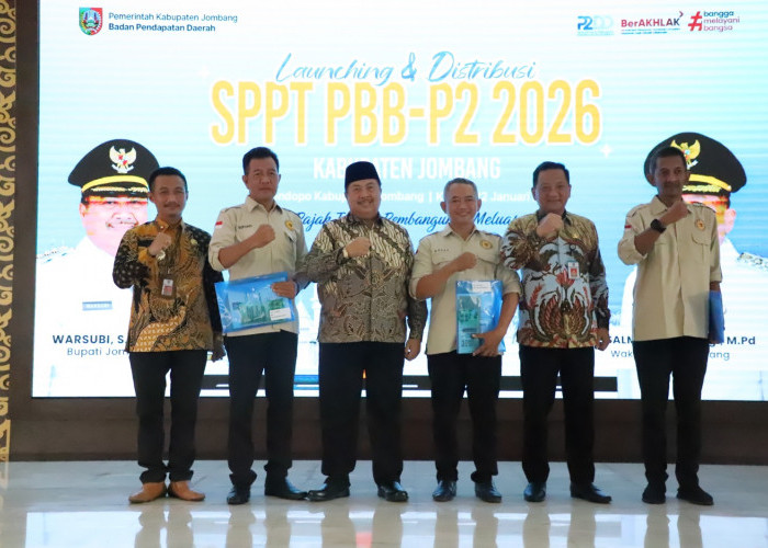 Bupati Jombang Launching Distribusi SPPT PBB-P2 Tahun 2026 dan Inovasi QR Code