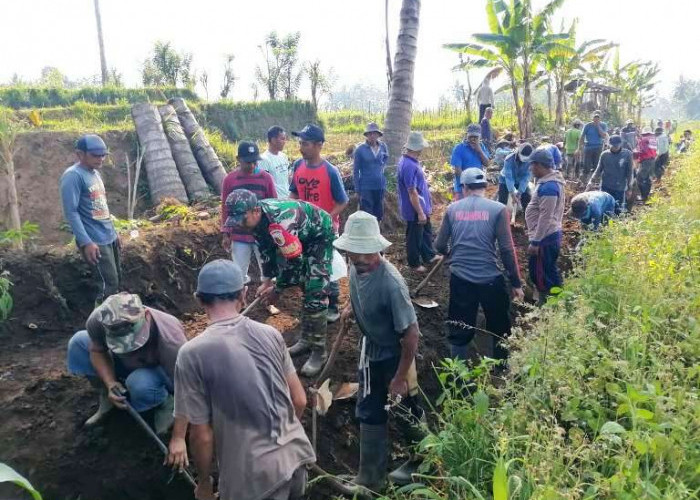 Dukung Pertumbuhan Ekonomi, Babinsa Bantu Warga Buka Jalan Baru di Pasrujambe