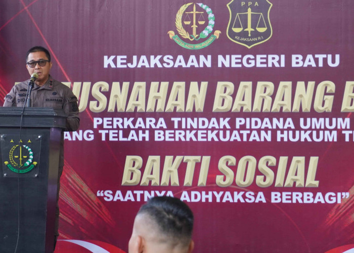 Kajari Batu Didik Adyotomo Pimpin Pemusnahan Barang Bukti Berkekuatan Hukum Tetap