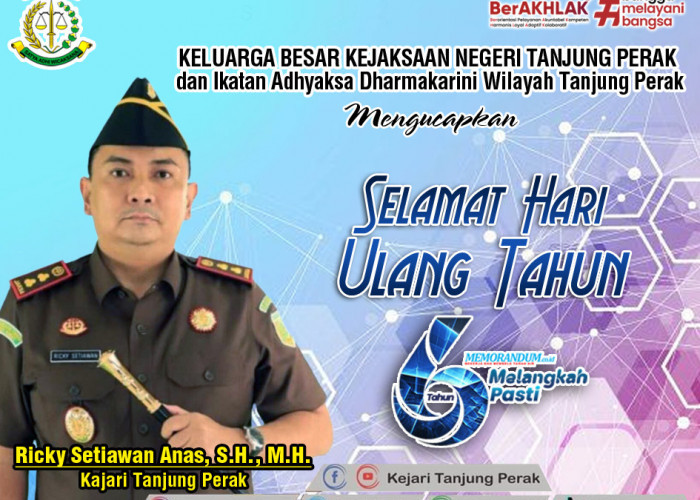 Kepala Kejaksaan Negeri Tanjung Perak Mengucapkan Selamat Ulang Tahun yang Ke-6 memorandum.co.id