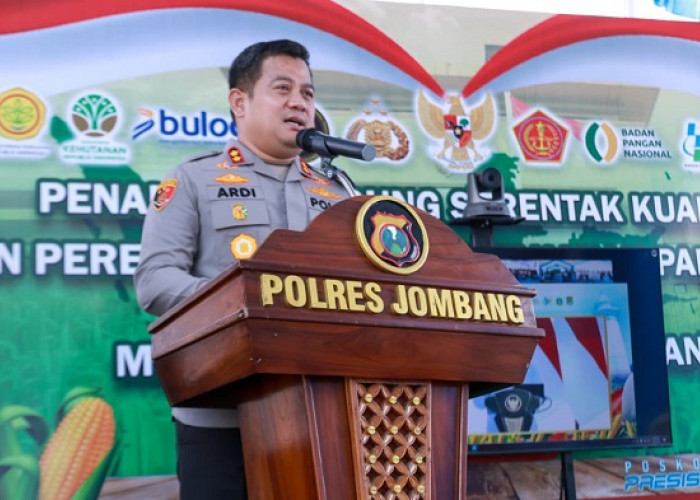 Polres Jombang Tanam Jagung Serentak di Desa Plosogenuk, Terhubung Virtual dengan Wapres RI dan Kapolri