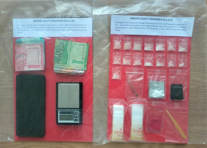 Polisi Bekuk Pengedar Driyorejo Gresik, 15 Klip Sabu Seberat 7,356 Gram Diamankan