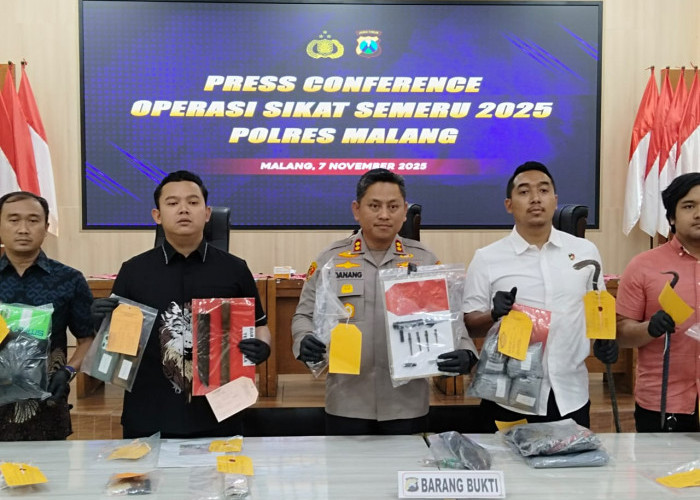 Operasi Sikat Semeru 2025, Polres Malang Ungkap 186 Kasus 3C