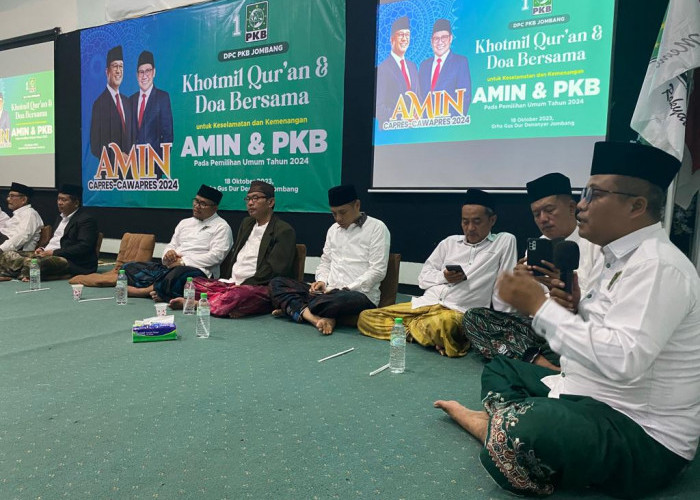 Sukseskan Pendaftaran Capres-Cawapres Pasangan Amin, PKB Jombang Gelar Khotmil Quran dan Doa Bersama