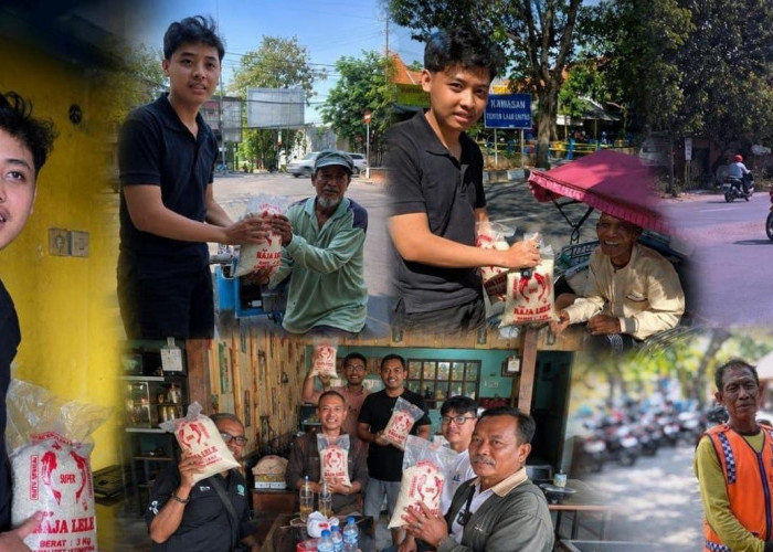 Mas Nur Community Bagikan Beras ke Warga Kurang Mampu di Lamongan