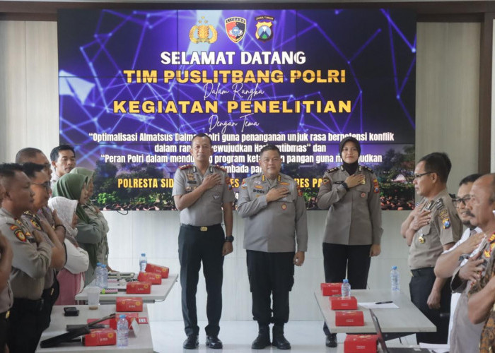 Puslitbang Polri Lakukan Penelitian Almatsus Dalmas dan Ketahanan Pangan di Polresta Sidoarjo