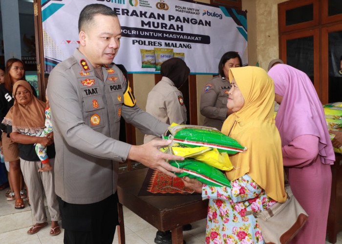 Polres Malang Guyur 1 Ton Beras Murah di Pakisaji, Upaya Tekan Harga Jelang Lebaran