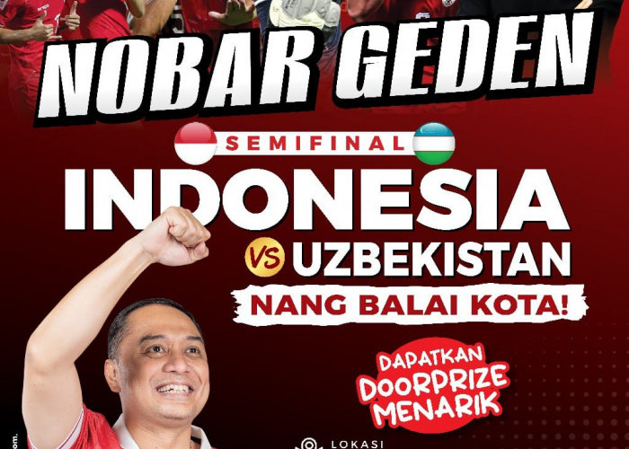 Pertandingan Timnas U-23 Indonesia vs Uzbekistan, Besok Ada Nobar di Balai Kota Surabaya