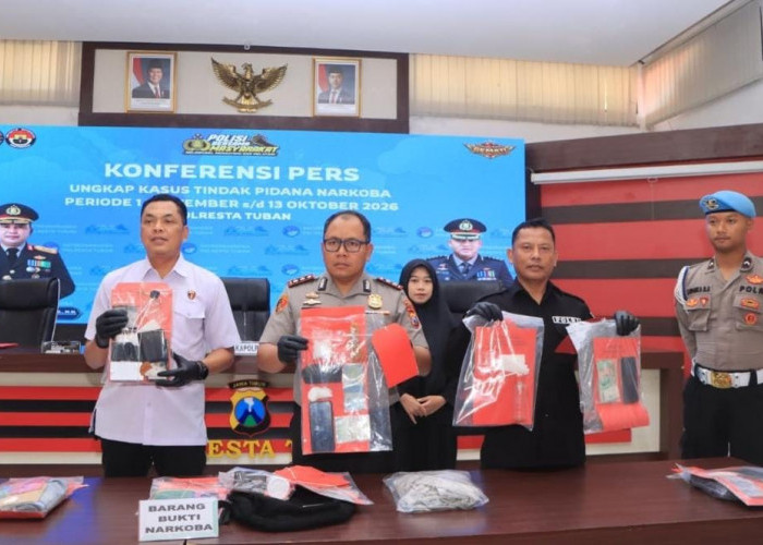 Polresta Tuban Ungkap 13 Kasus Narkoba, Sita 105 Gram Sabu dan 478 Pil LL