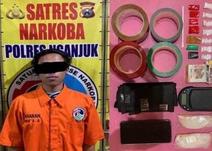 Satreskoba Polres Nganjuk Bekuk Pengedar 3,69 Gram Sabu di Sawahan