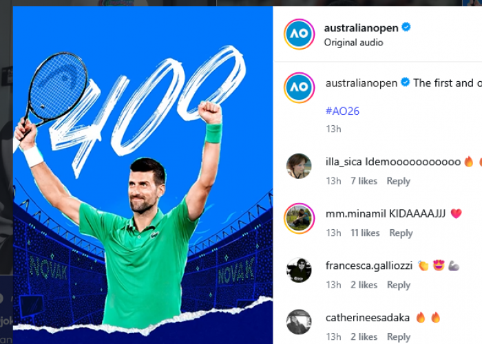 Djokovic Tembus 400 Kemenangan Grand Slam, Raja Australian Open Tak Terbendung