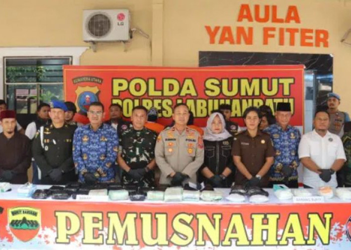 Polres Labuhanbatu Musnahkan 34 Kg Sabu dan 20 Ribu Ekstasi  