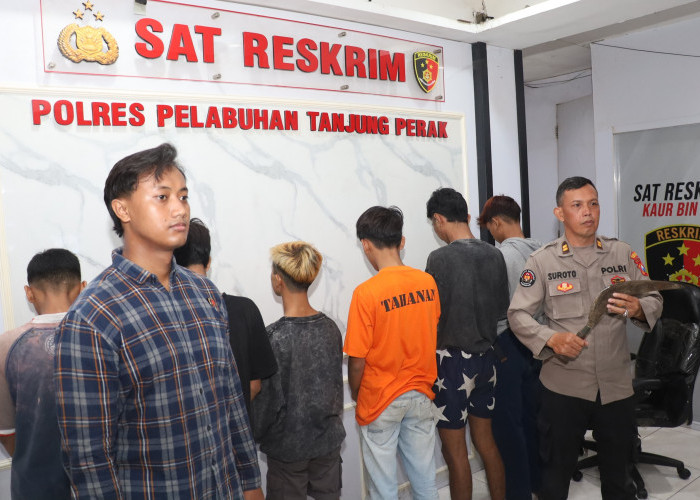 Cari Musuh lewat Medsos, 6 Anggota Gangster Team Error Surabaya Digulung  Polres Pelabuhan Tanjung Perak