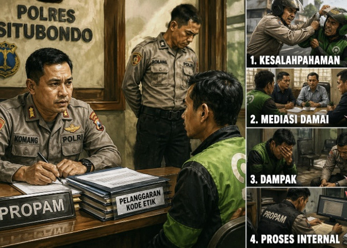 Oknum Polisi Situbondo Pemukul Ojol Diproses Propam Meski Kasus Berakhir Damai