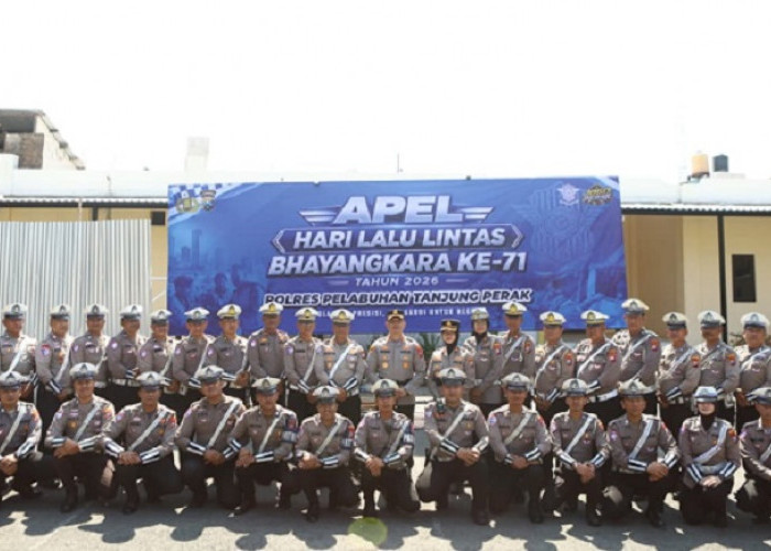 Apel Hari Lalu Lintas Ke-71 Tahun, Polres Pelabuhan Tanjung Perak Tekankan Pelayanan Humanis Berbasis Data