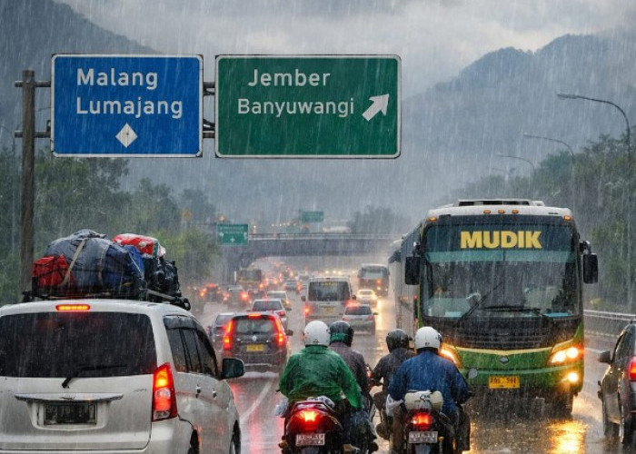 Prakiraan Jalur Mudik di Jatim Didominasi Hujan pada 22 Maret 2026