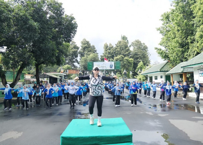 Persit KCK Cabang XXXV Dim 0821 Lumajang Gelar Senam Bersama Perkuat Soliditas Anggota