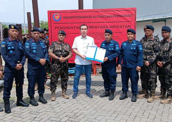 Tak Kantongi Izin PKKPRL, KKP Hentikan Aktivitas Pemanfaatan Ruang Laut PT SSM di Gresik