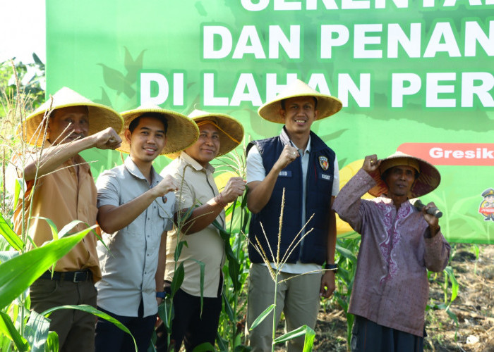 Polres Gresik Gelar Penanaman Jagung Serentak di Lahan Perhutanan Sosial Dukung Ketahanan Pangan