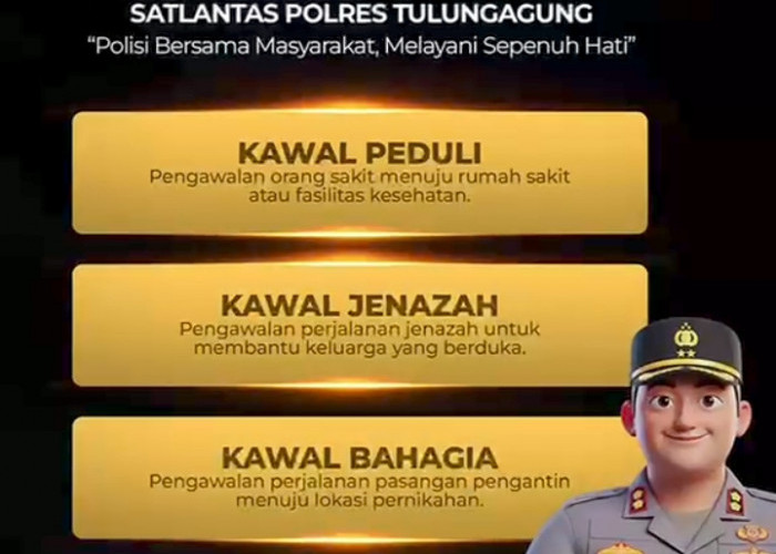 Kawal Agung Polres Tulungagung, Gratis Kawal Orang Sakit hingga Pengantin