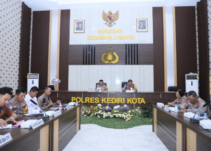 Latpraops Operasi Lilin Semeru 2025 di Kediri Kota Tekankan Evaluasi dan Sinergi Pengamanan