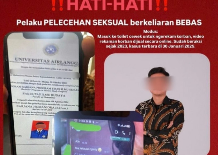 Viral! Alumni Unair Diduga Lakukan Pelecehan Seksual dengan Merekam Korban di Toilet Umum, Ini Reaksi Kampus