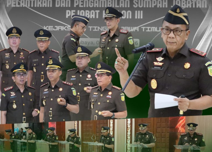 Kajati Jatim Lantik 7 Kajari Baru, Tegaskan Penguatan Integritas dan Penegakan Hukum Berkeadilan