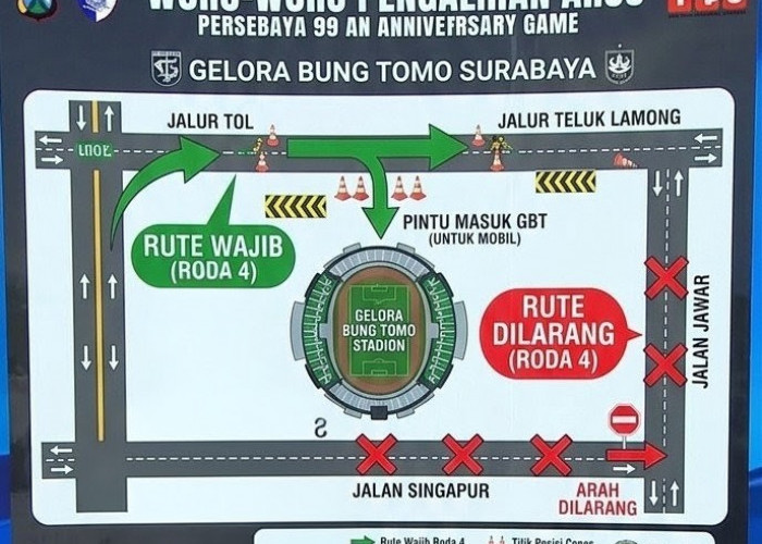 Catat! Satlantas Polrestabes Surabaya Alihkan Arus Lalu Lintas Jelang Laga Persebaya 99 Anniversary Game