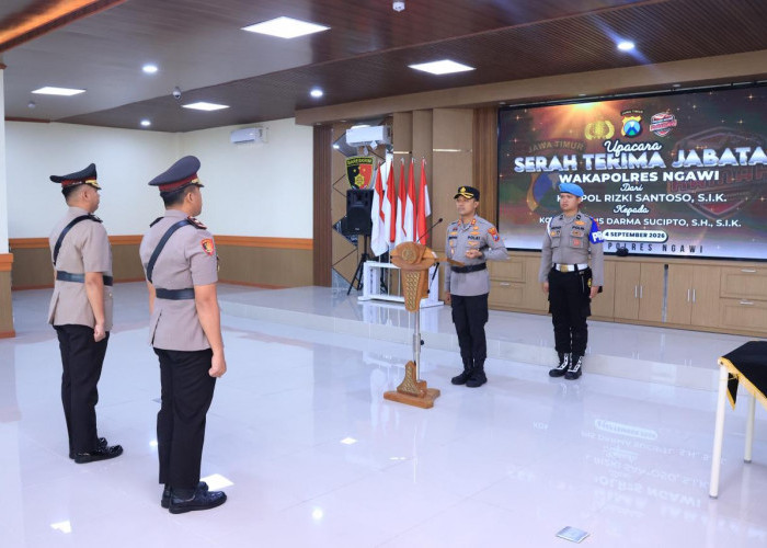 Sertijab di Polres Ngawi, Kompol Haris Darma Sucipto Resmi Gantikan Kompol Rizki Santoso sebagai Wakapolres