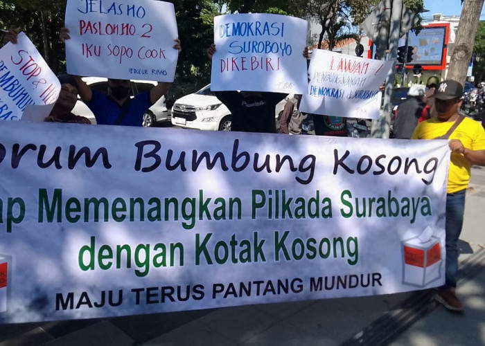 Status Kotak Kosong Masih Belum Jelas, FBK Demo KPU Kota Surabaya: Ultimatum Memberikan Tenggat 2 x 24 Jam