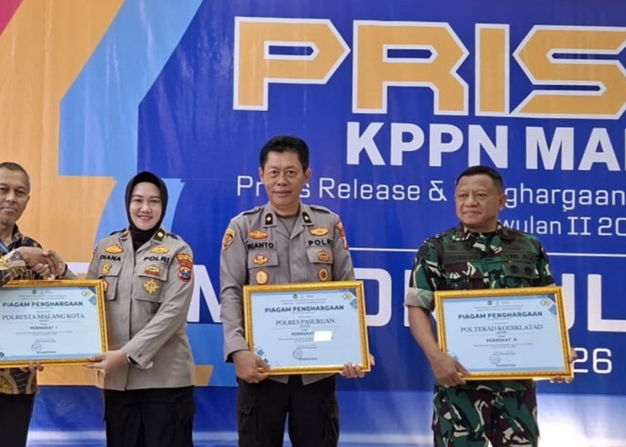 Polresta Malang Kota Peringkat I Satker Berkinerja Terbaik dari KPPN