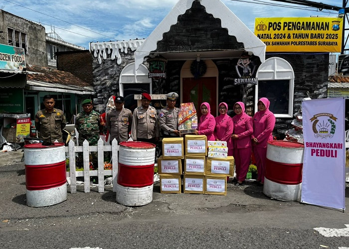 Penuh Semangat, Bhayangkari Ranting Sawahan Kunjungi Pospam Berikan Sentuhan Hangat 