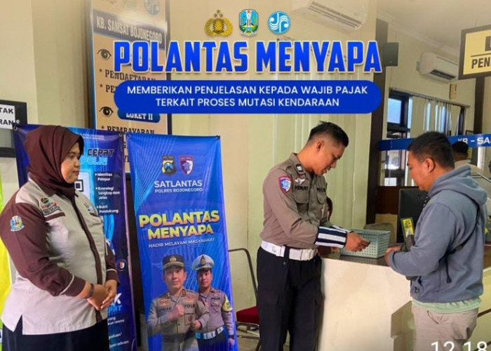 Polantas Menyapa, Satlantas Polres Bojonegoro Edukasi Keselamatan Berlalulintas dan Beri Imbauan Taat Pajak