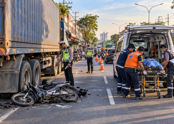 Pemotor Supra Fit Meregang Nyawa, Sopir Trailer Kabur