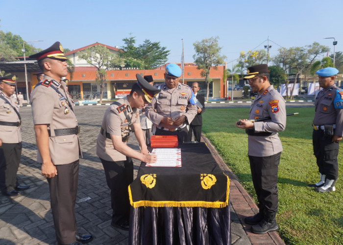 Kapolres Mojokerto Pimpin Sertijab Wakapolres hingga Lima Kapolsek
