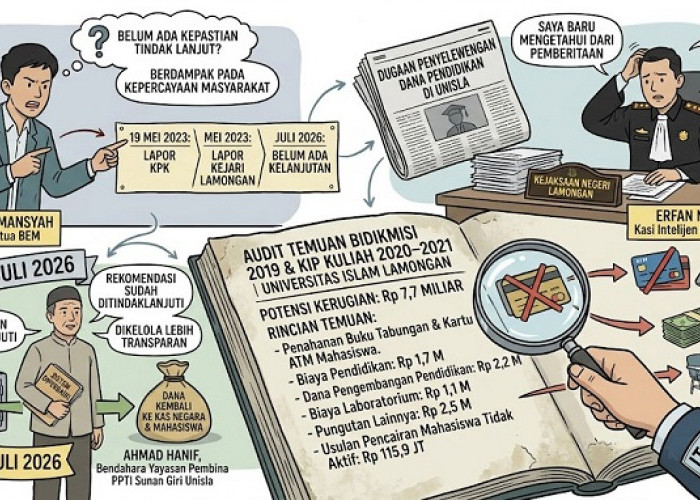 Audit Itjen Kemendikbud Temukan Dugaan Penyelewengan Dana KIP Unisla Rp7,7 Miliar, Kejari Lamongan Telusuri