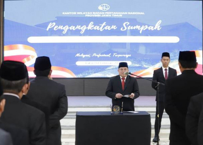 Perkuat Sinergitas PPAT, Kakanwil BPN Jatim Lantik MPPD 39 Kabupaten Kota