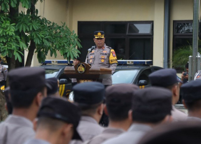 Polres Nganjuk Gelar Apel Kesiapan Pengamanan Malam Tahun Baru 2026, Ratusan Personel Disiagakan