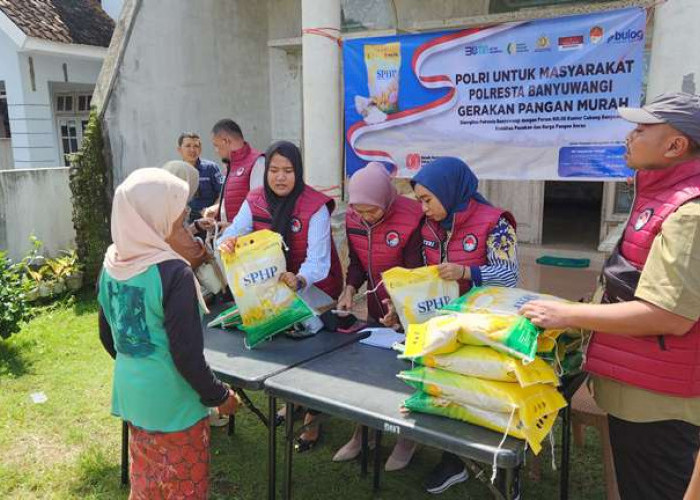 Ribuan Warga Serbu Beras Murah Polresta Banyuwangi, Puluhan Ton Ludes dalam Hitungan Jam